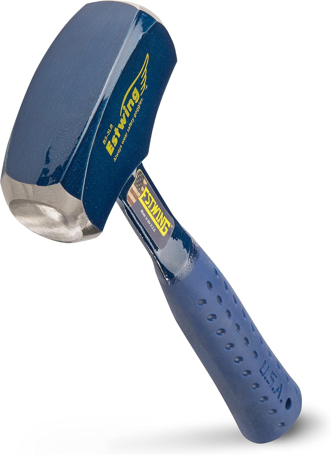 ESTWING Drilling/Crack Hammer - 3-Pound Sledge with Forged Steel Construction & Shock Reduction Grip - B3-3LB
