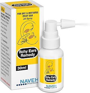 NAVEH PHARMA Itchy Ears Remedy: Ear Cleaning and Itch Relief | Treats All Causes of Ear Itchiness | Jet Ear Spray for Eczema Treatment and Clogged Ear Relief | Ear Wax Remover & Ear Wash (1 Fl Oz)