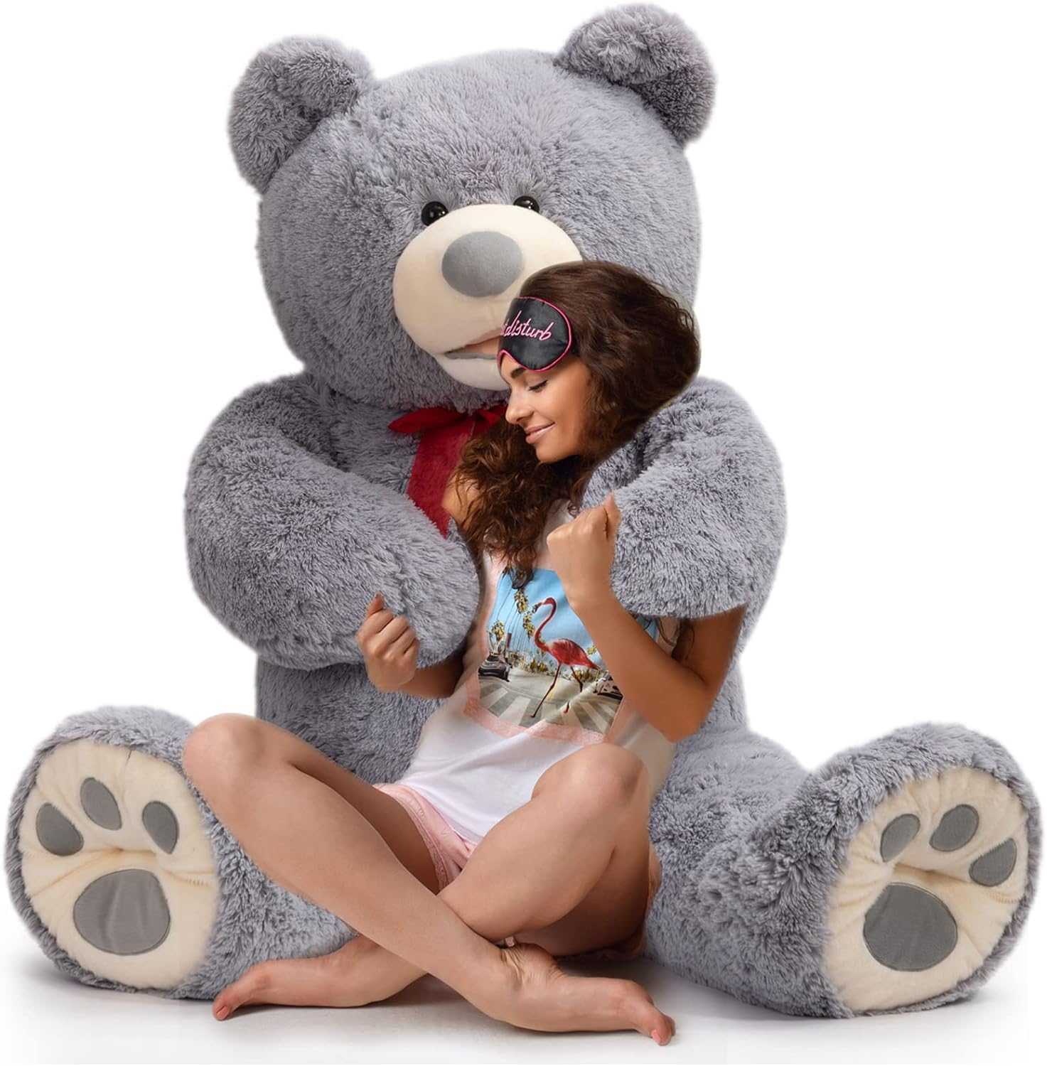 HollyHOME 150cm Giant Teddy Bear Stuffed Animal Large Soft Toys Plush Bear, Grey