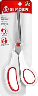 SINGER Fabric Scissors with Comfort Grip, 1-pack, Red & White