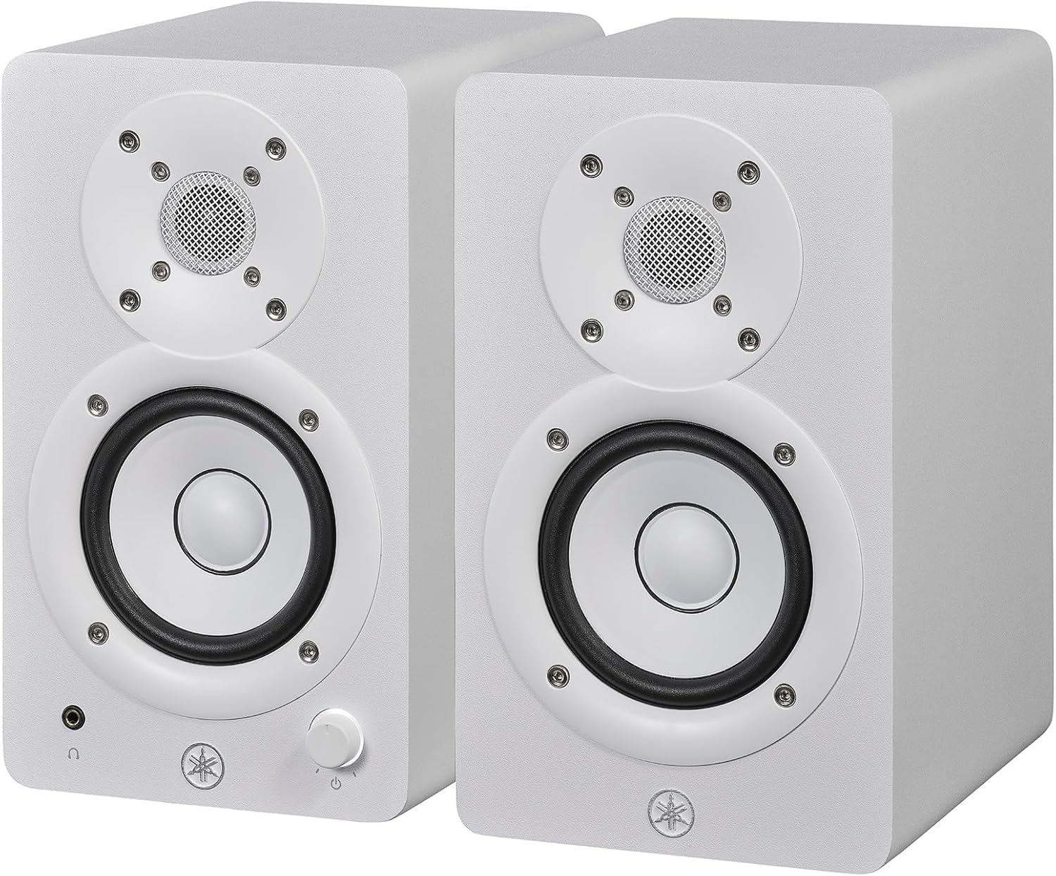 Yamaha HS3 Studio Monitors – Active Speakers, Pair of Compact 2-Way Powered Speakers, Bass-Reflex 3.5" 52W, Flat Frequency Response, Advanced Room Control, Music Production and Video Editing - White