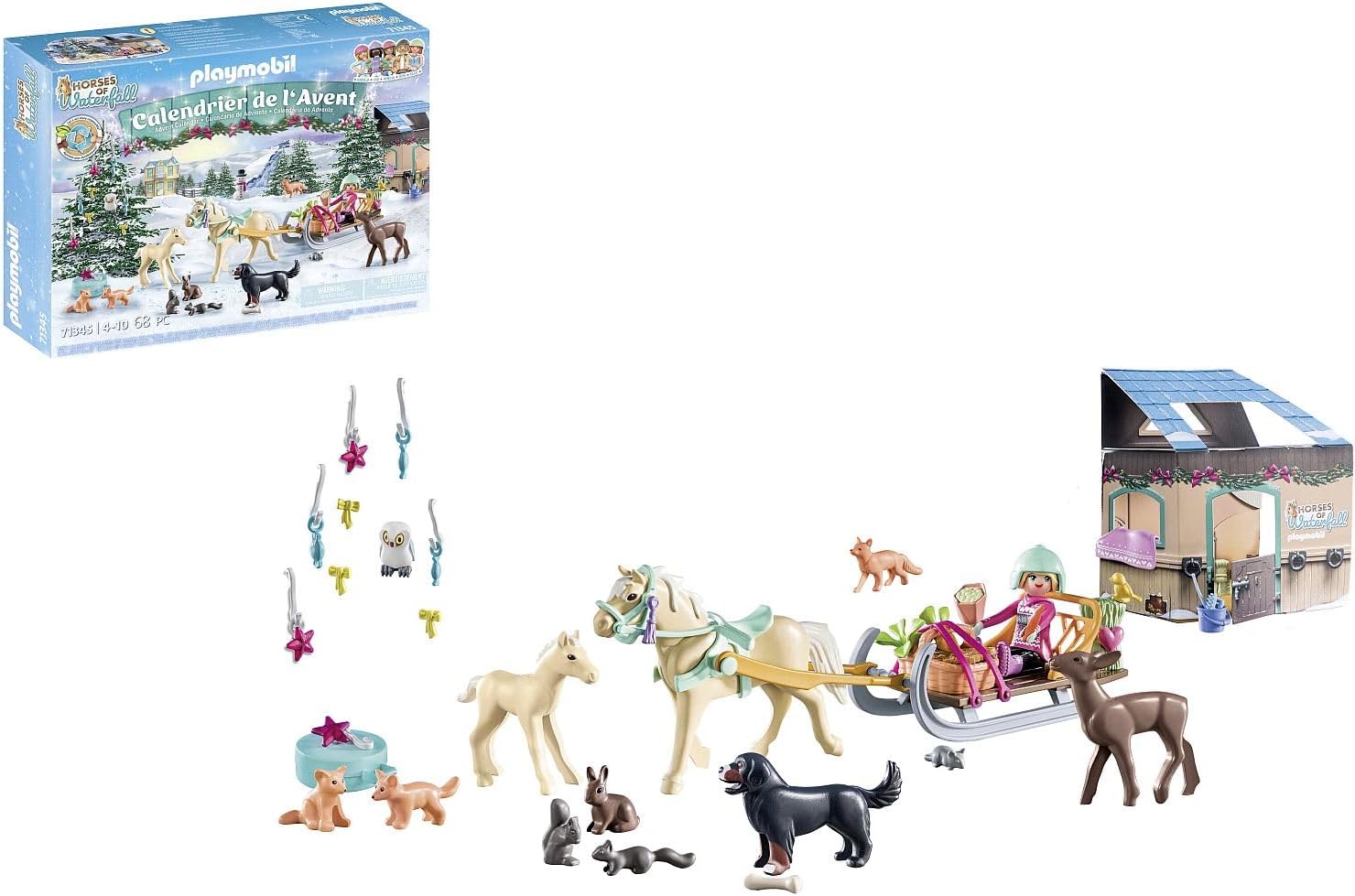 Playmobil 71345 Advent Calendar - Christmas Sleigh Ride, Countdown to Christmas, Includes 24 doors to open each day in December, Christmas toy for children ages 4 years+