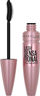 Maybelline Lash Sensational Washable Mascara, Lengthening and Volumizing for a Full Fan Effect, Brownish Black, 1 Count