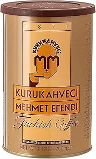 KURUKAHVECI MEHMET EFENDI Turkish Coffee, Arabica Beans, Roasted Ground,Rich Aroma, Fresh, Medium to Heavy-bodied, Original Taste Since 1871 (17.6 OZ / 500 Gr)