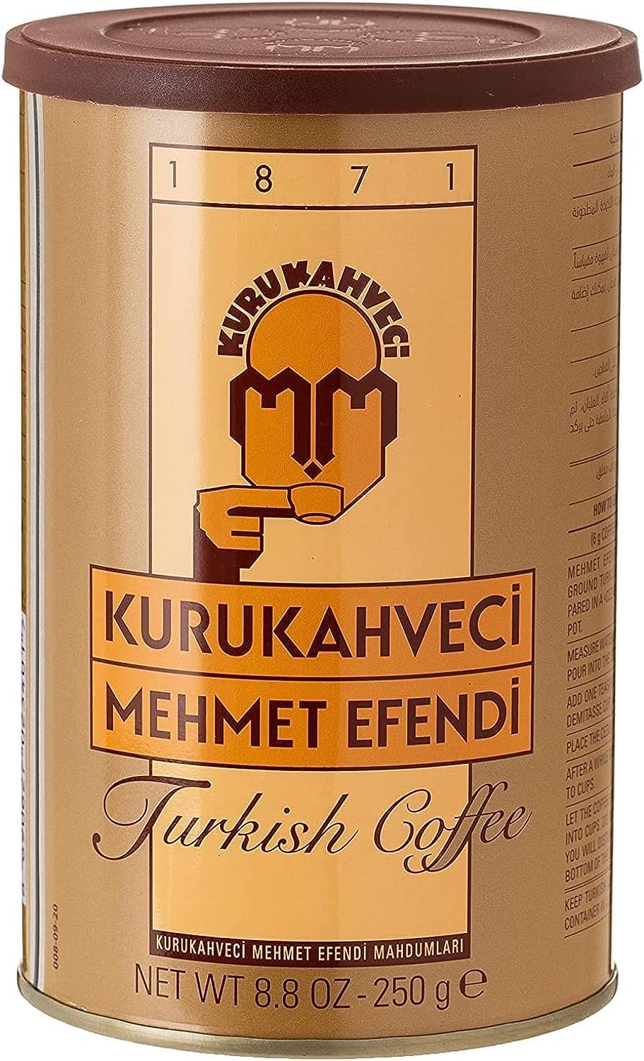 KURUKAHVECI MEHMET EFENDI Turkish Coffee, Arabica Beans, Roasted Ground,Rich Aroma, Fresh, Medium to Heavy-bodied, Original Taste Since 1871 (17.6 OZ / 500 Gr)