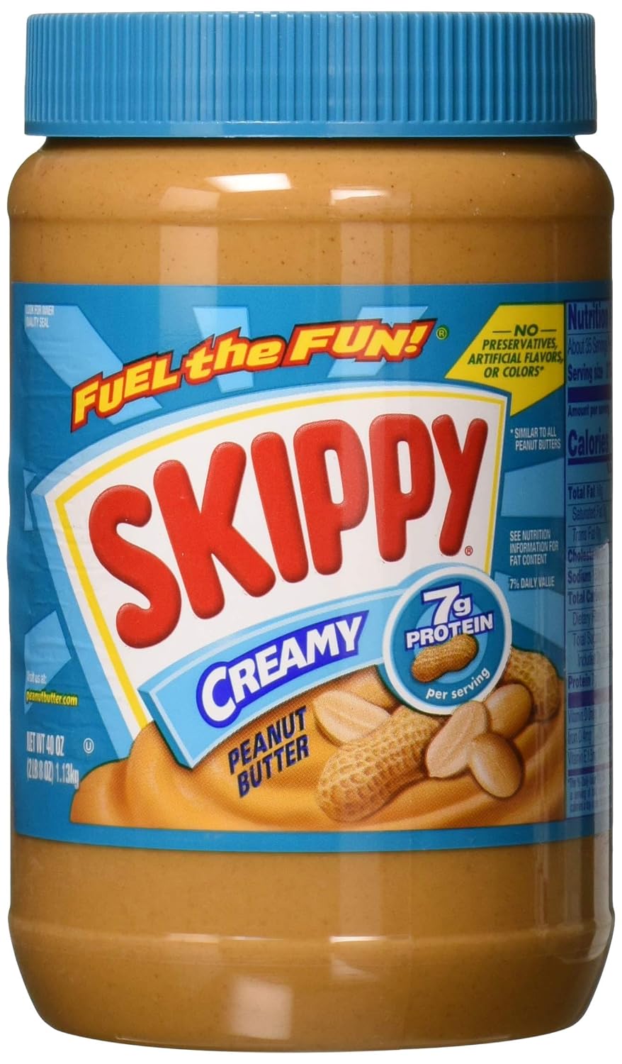 SKIPPY Creamy Peanut Butter, 40 Ounce (Pack of 8)