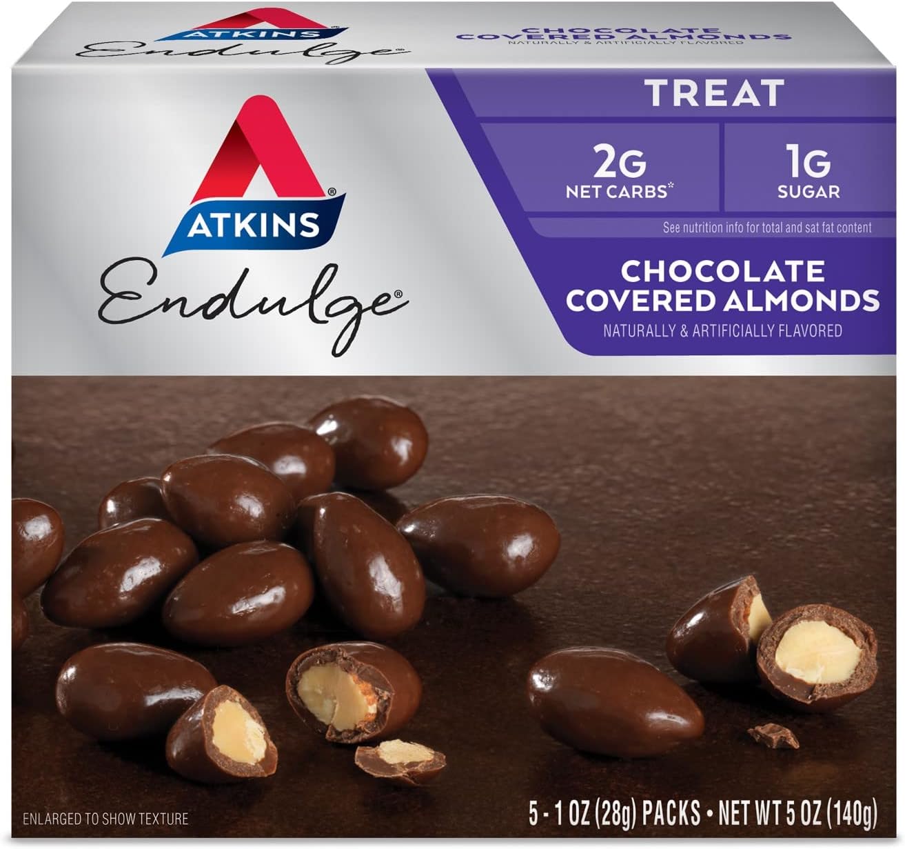 Atkins, Endulge, Chocolate Covered Almonds, 5 Packs, 1 oz (28 g) Each
