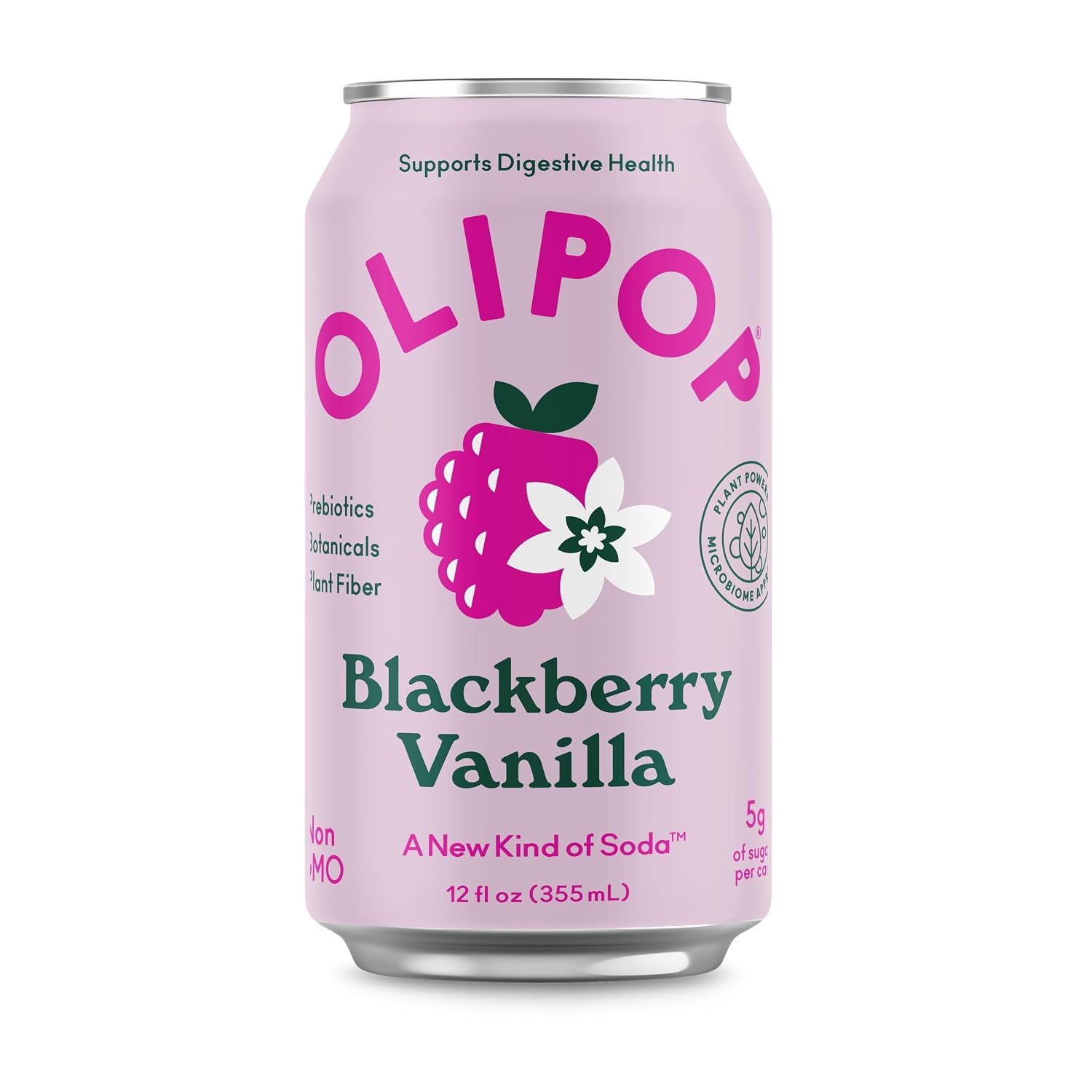 OLIPOP Sparkling Blackberry Vanilla Tonic, 12 FZ, Refrigerated