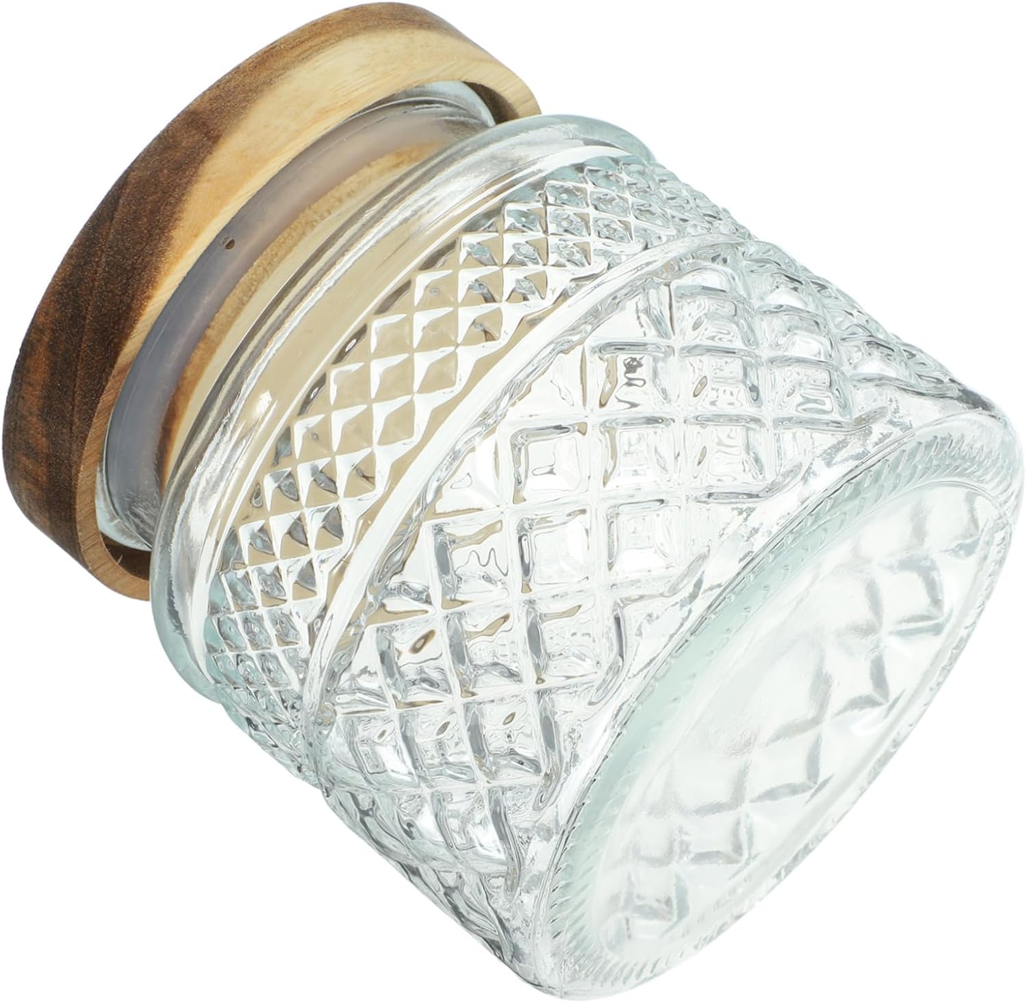 PRETYZOOM Airtight Glass Storage Canisters Set with Wood Lids – Large Food Jars for Kitchen Organization for Cereal Grains and Pantry Staples