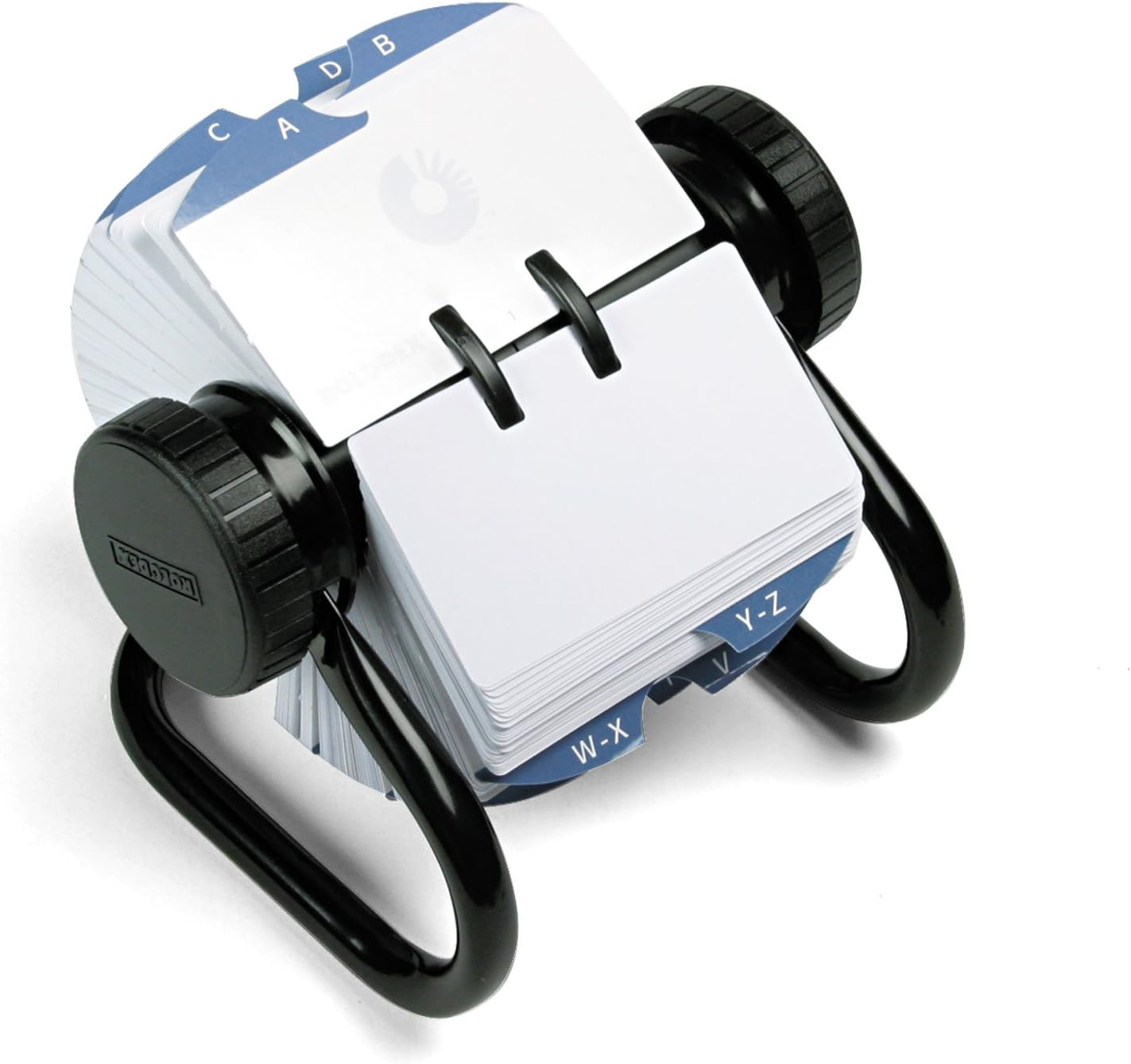 Rolodex® Open Metal Single Rotary File, 2 1/4" x 4", 500 Cards, Black
