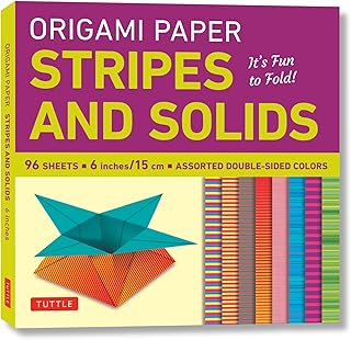 Origami Paper - Stripes and Solids 6" - 96 Sheets: Tuttle Origami Paper: Origami Sheets Printed with 8 Different Patterns: Instructions for 6 Projects Included (Tuttle Specials)