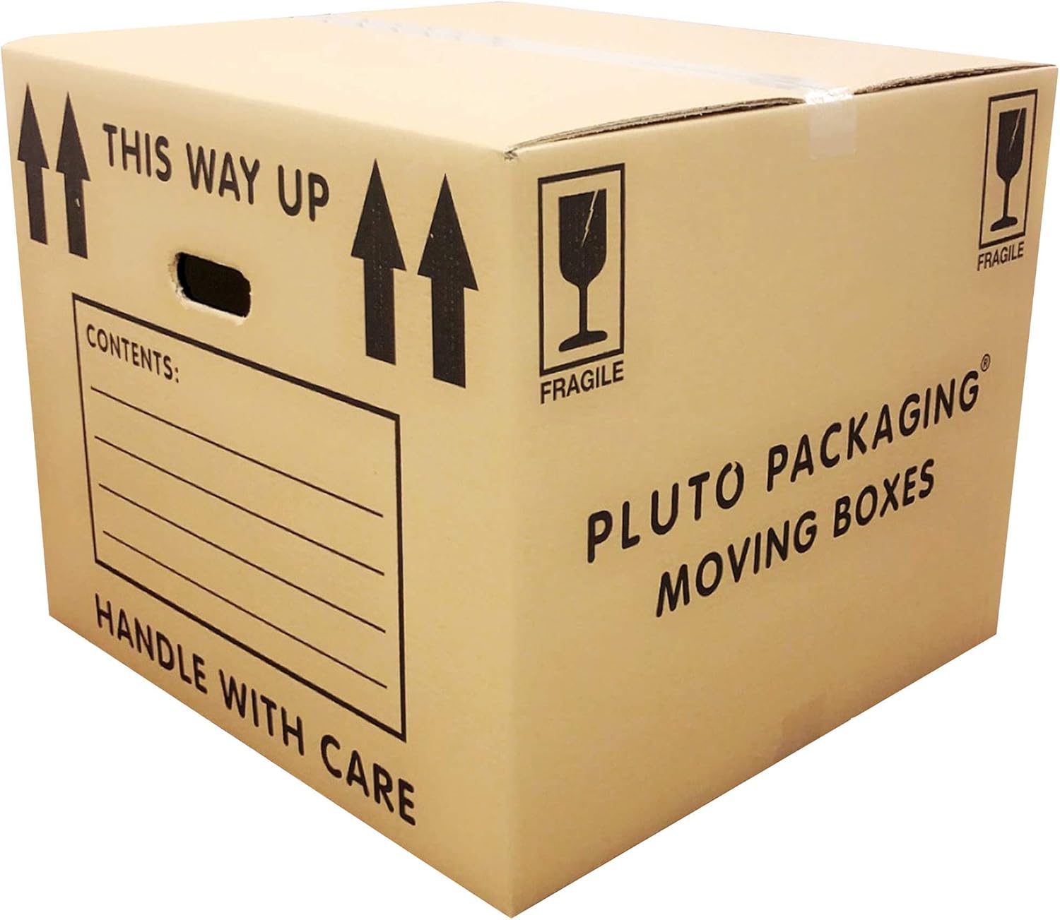 5 Strong Extra Large Cardboard Storage Packing Moving House Boxes with Carry Handles and Room List 53cm x 53cm x 41cm 115 Litres