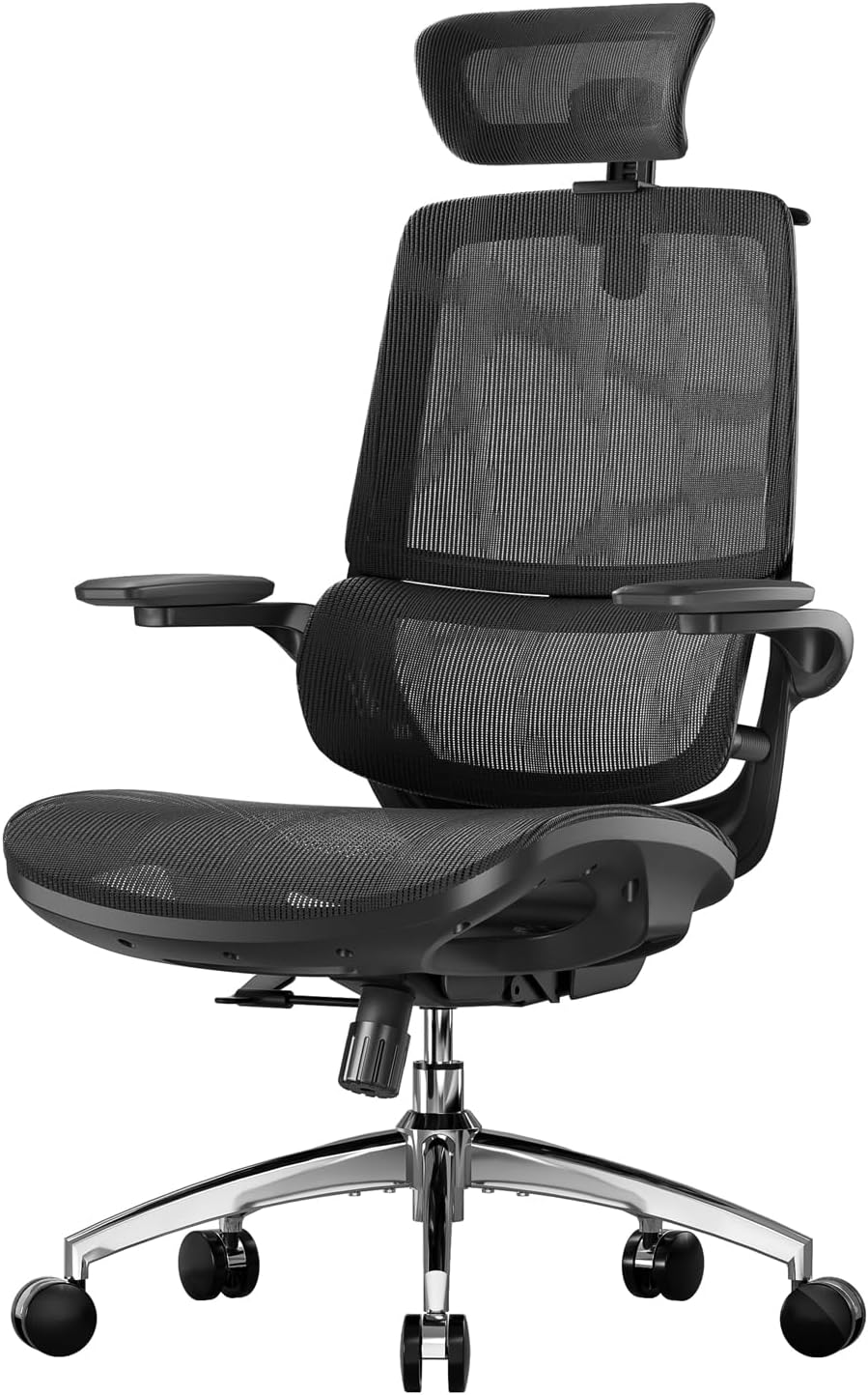 SIHOO M59AS Ergonomic Office Chair, Desk Chair with 3D Coordinated Flip-up Armrests, Computer Chair with Dual Back Design and Adaptive Dynamic Lumbar Support(Black)