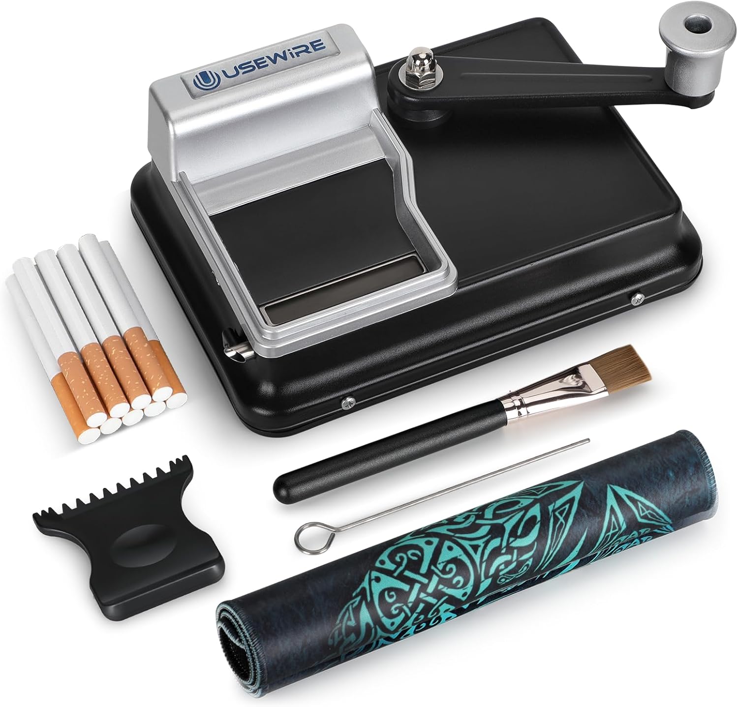 Cigarette Rolling Machine, Manual Tobacco Rolling Machine, Portable Home Cigarette Injector, Suitable for 0.31 inch/8 mm Diameter Pipes and Most Cigarette Tubes, Perfect Holiday Gift