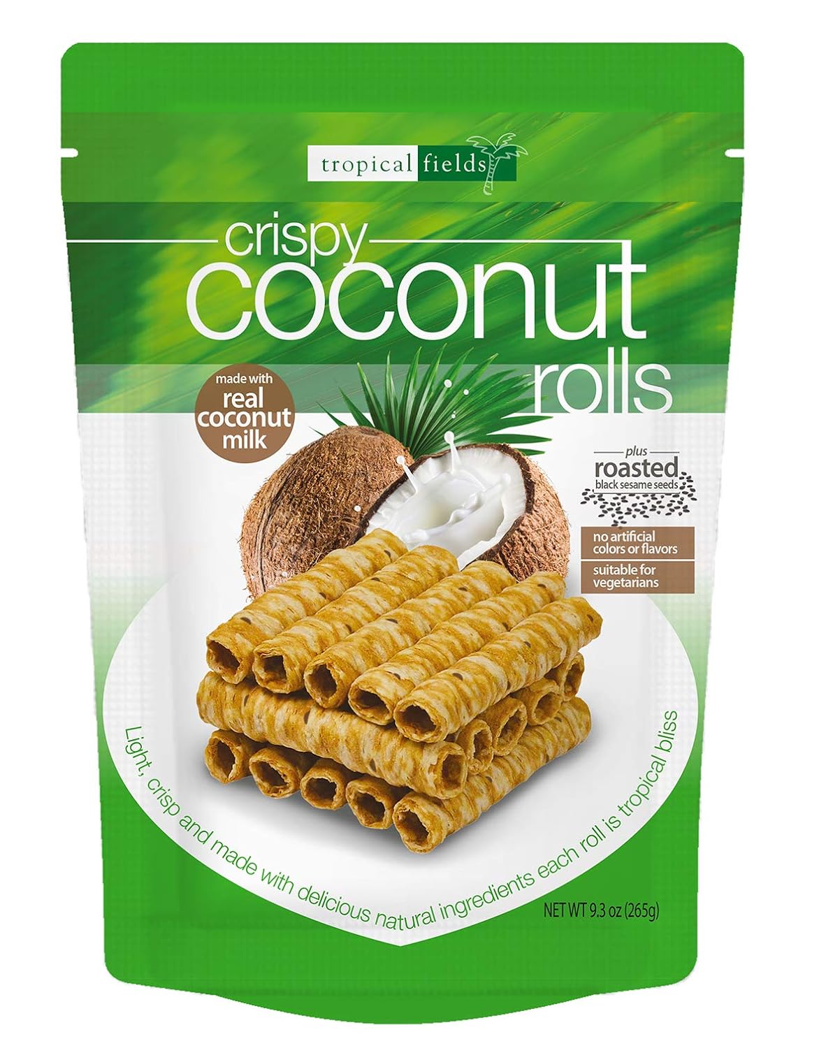 Tropical Fields Crispy Coconut Rolls (9.3oz) - Organic, Gluten Free, Dairy Free