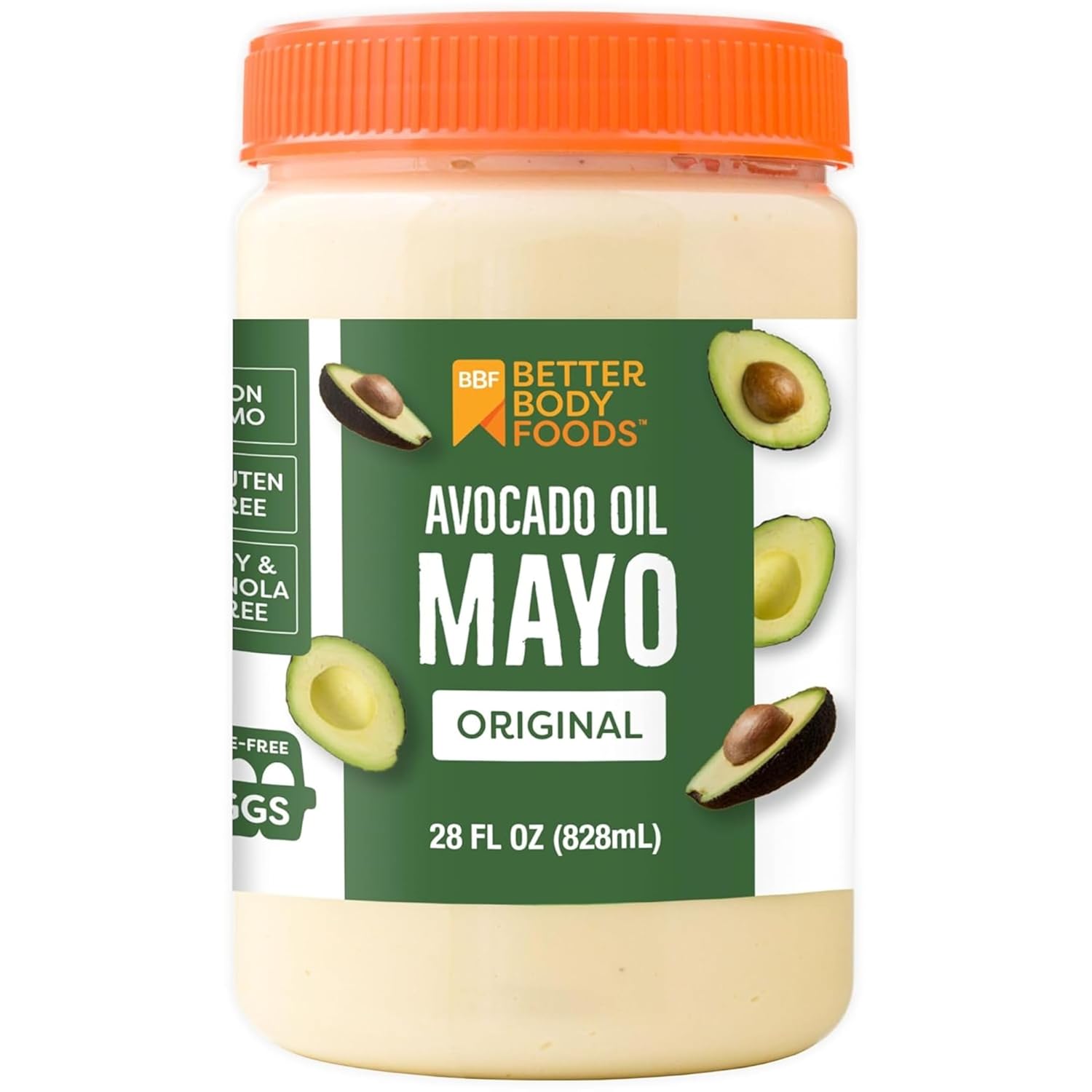 BetterBody Foods Avocado Oil Mayonnaise, Non-GMO Mayo Spread Made with Cage-Free Eggs, Paleo (28 Ounces)