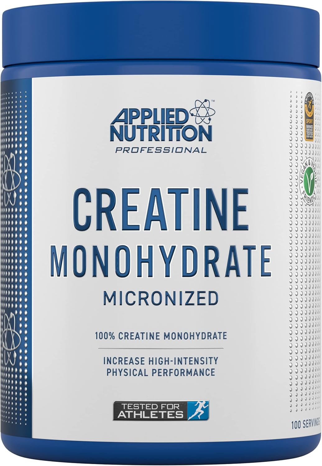 Applied Nutrition Creatine Monohydrate Powder 500g – 100% Micronized Creatine – 5g per Serving – Unflavoured – Supports High-Intensity Performance – 100 Servings