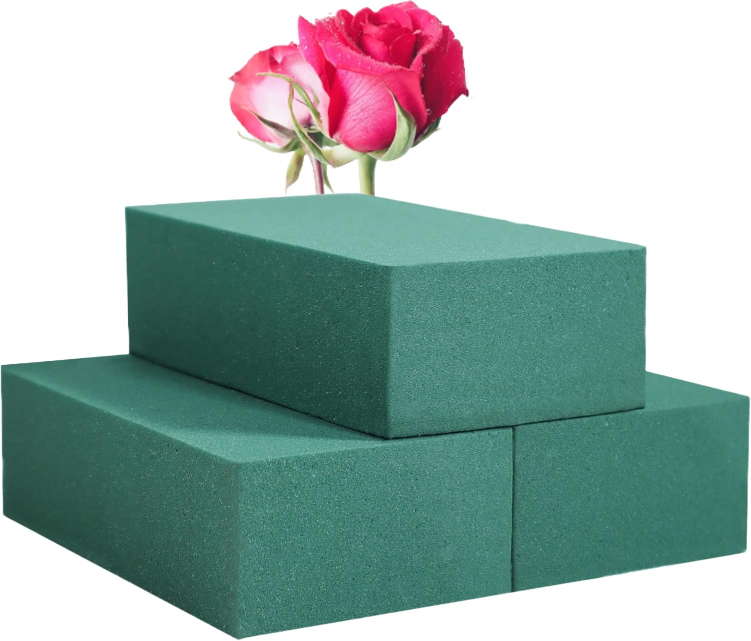 FLOFARE Pack of 3 Floral Foam Blocks Each (5.5"L x 3.1"W x 1.7"H) Green Wet & Dry Flower Foam for Fresh & Artificial Flower Arrangement, Plant Foam, Florist Supplies for DIYs, Arts, Crafts & Weddings