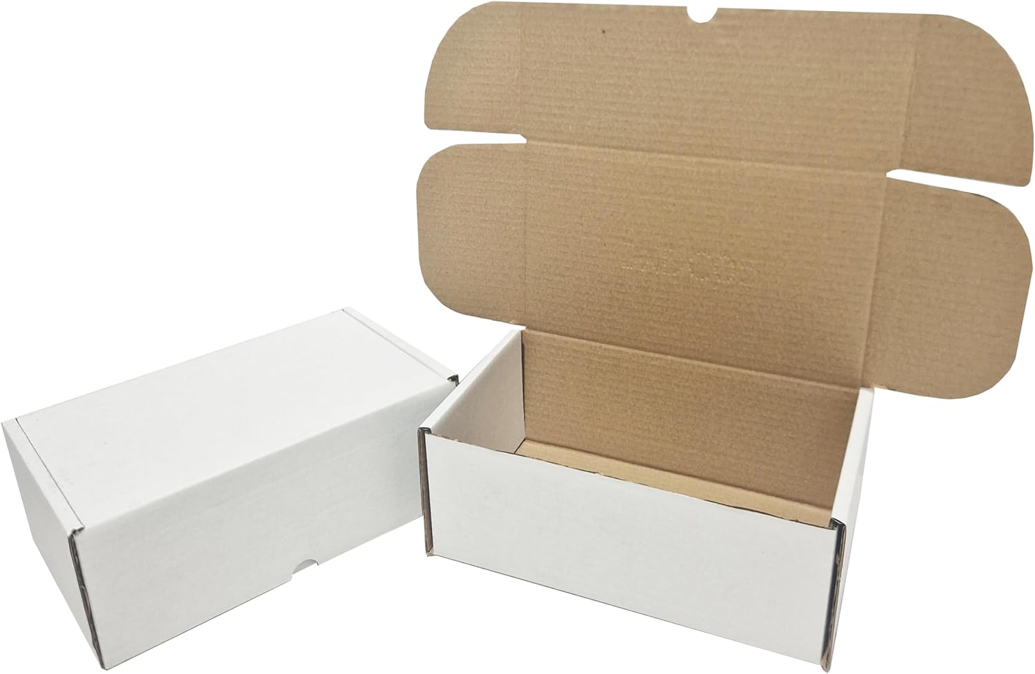 Pack of 50 Die Cut Postal Mailing Cardboard Boxes White (250 x 150 x 100mm)