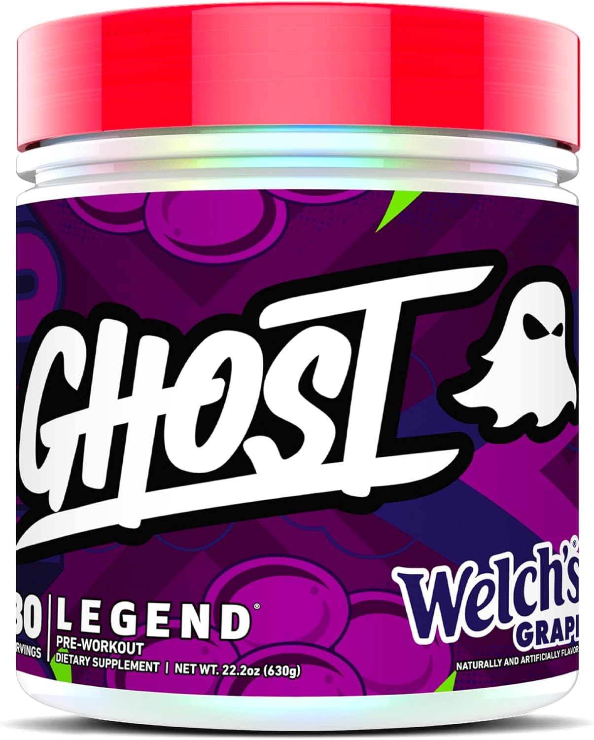 GHOST Legend Pre-Workout Powder, Welch's Grape - 30 Servings – Pre-Workout for Men & Women with Choline, L-Citrulline, & Beta Alanine for Energy & Focus