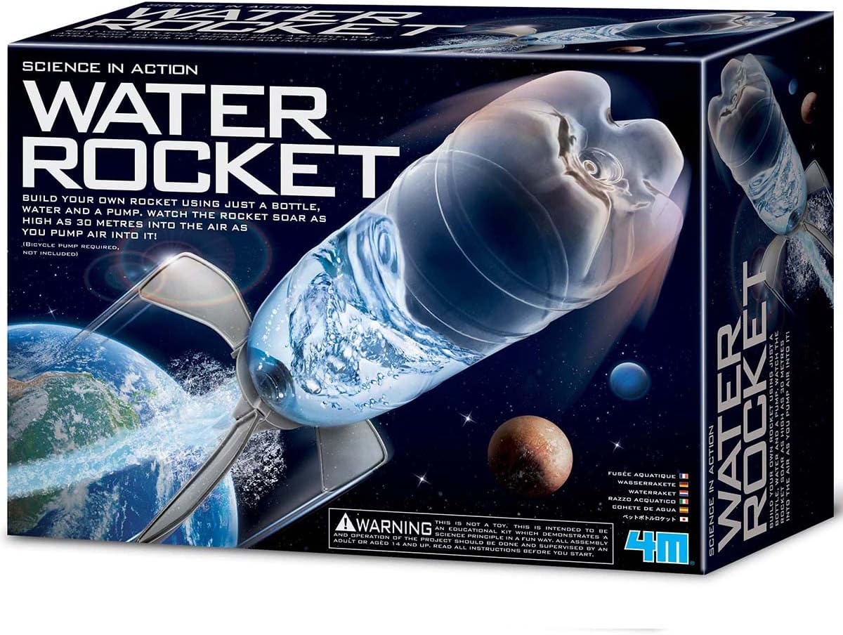 4M Water Rocket, Science Kit to build your own rocket using a bottle, water and a pump, reach heights of 30m, for ages 14+