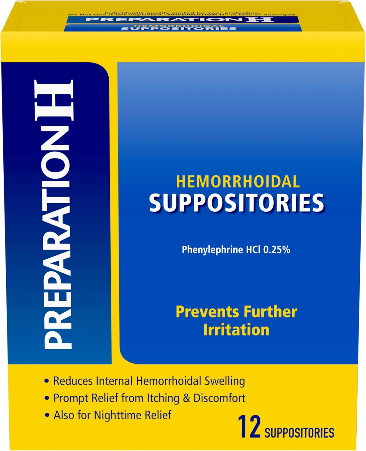 Preparation H Hemorrhoid Suppositories, 12 Count