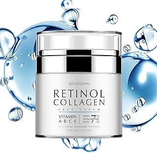 EnaSkin Retinol Collagen Cream for Anti Aging, Tightening, Lifting Sagging Skin- Anti Wrinkle Facial Moisturizer | face, neck | day, night | women, men | 1.7 Fl Oz
