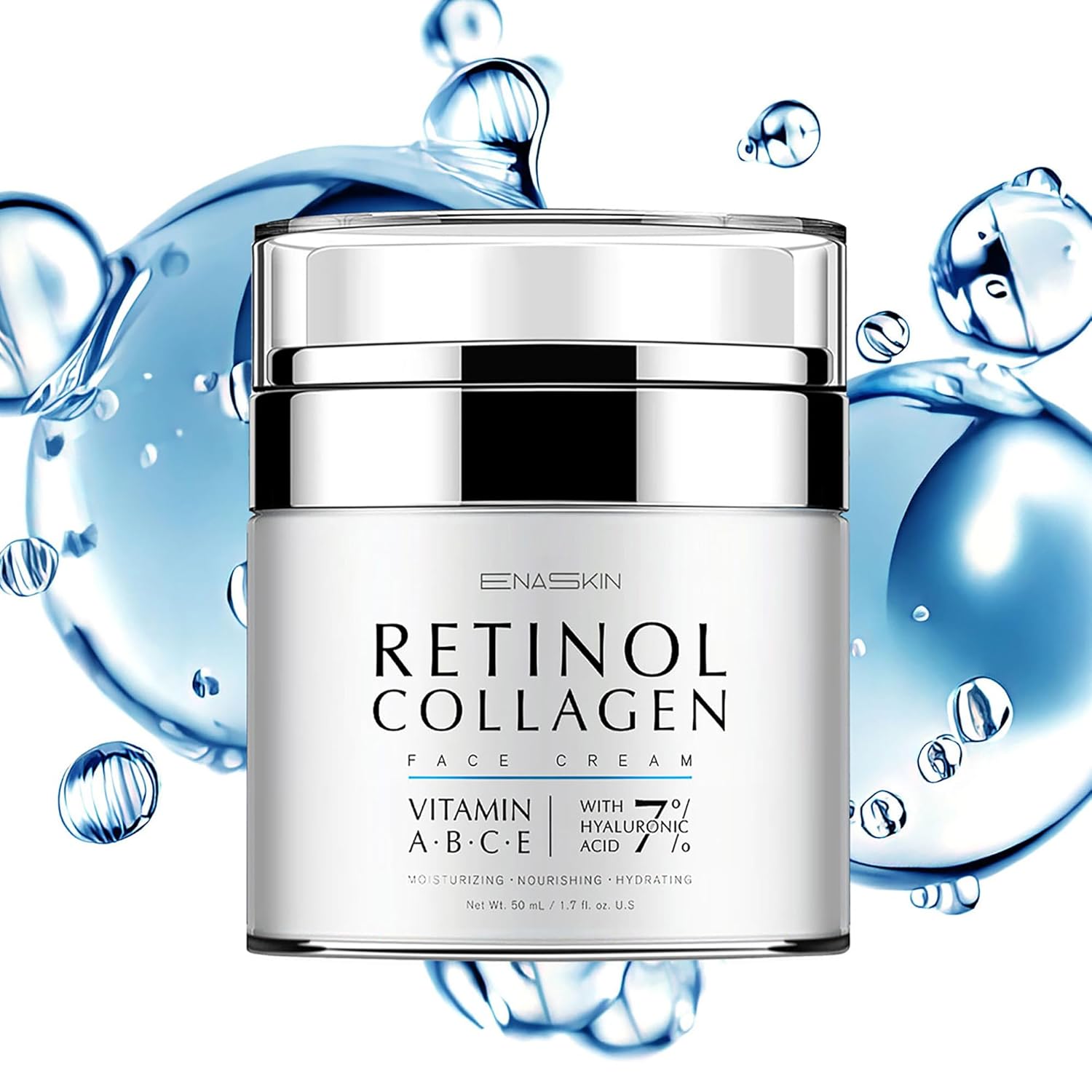 EnaSkin Retinol Collagen Cream for Anti Aging, Tightening, Lifting Sagging Skin- Anti Wrinkle Facial Moisturizer | face, neck | day, night | women, men | 1.7 Fl Oz
