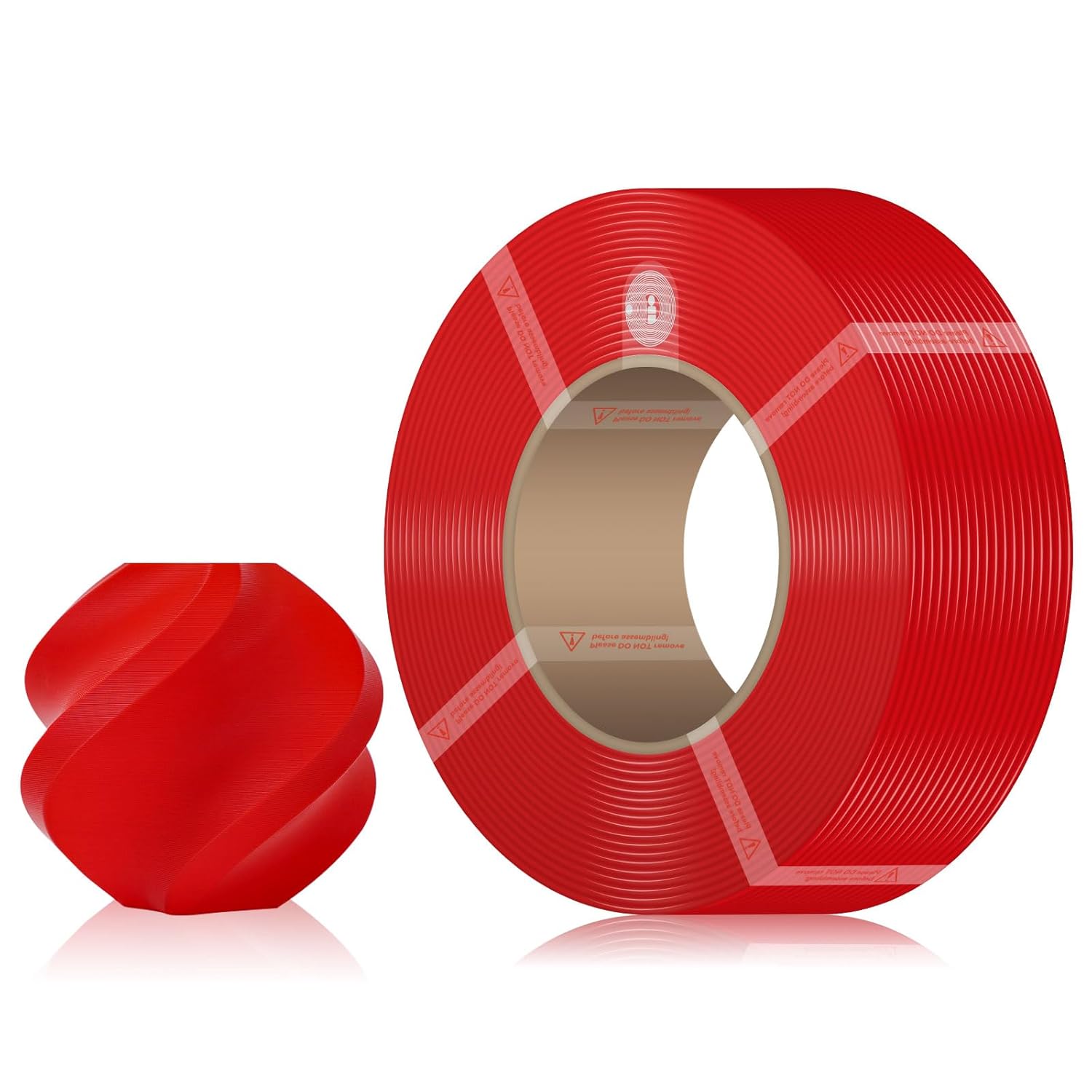 PLA Basic Refill Filament with RFID Compatible with BambuLab A1/A1 Mini/X1/P1 Series 1.75mm 1KG Spoolless 3D Printer Refilament Dimensional Accuracy +/- 0.03mm-Red (10200)