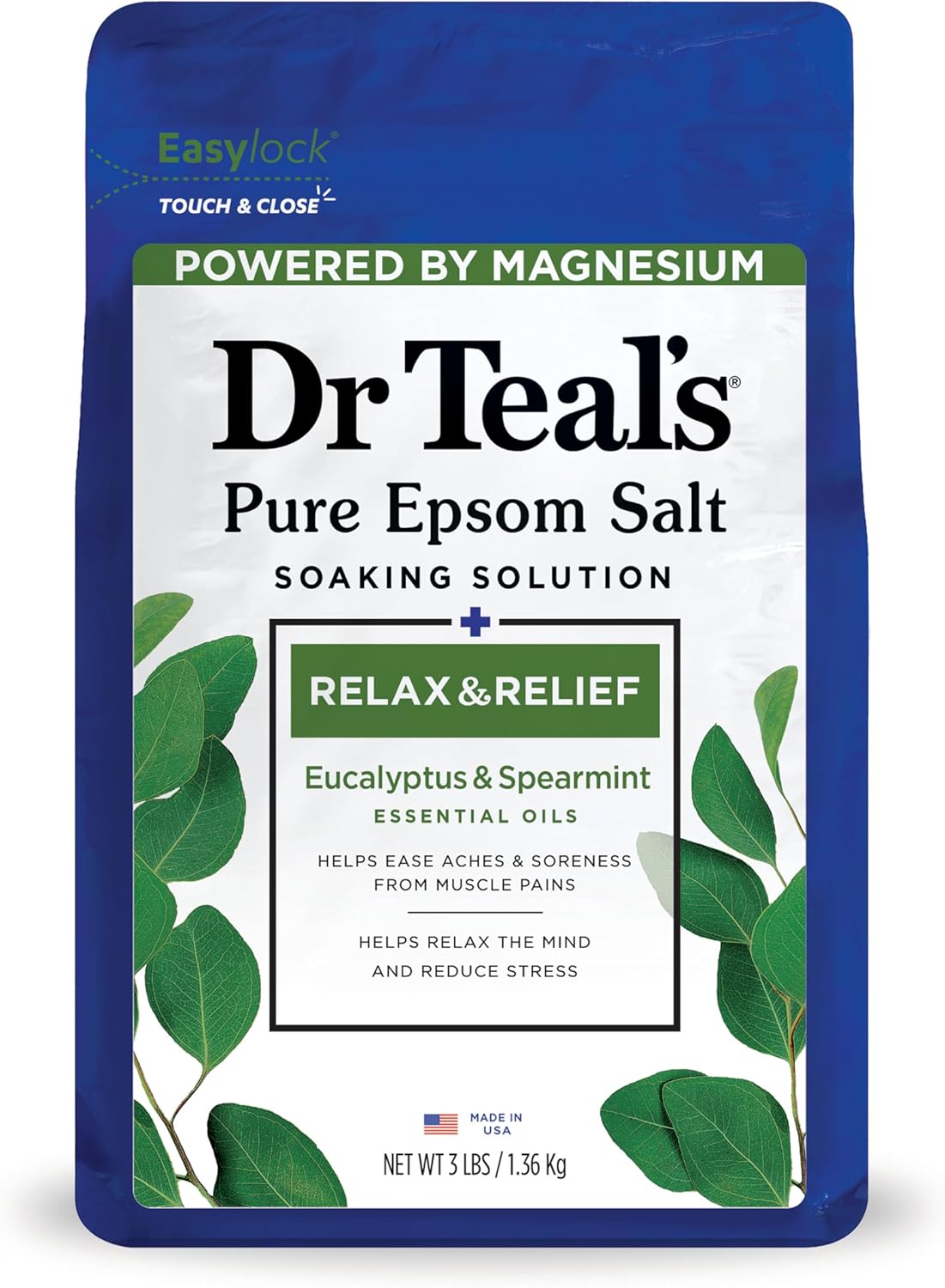 Dr Teal's Epsom Salts Eucalyptus 3Lb 1.36Kg