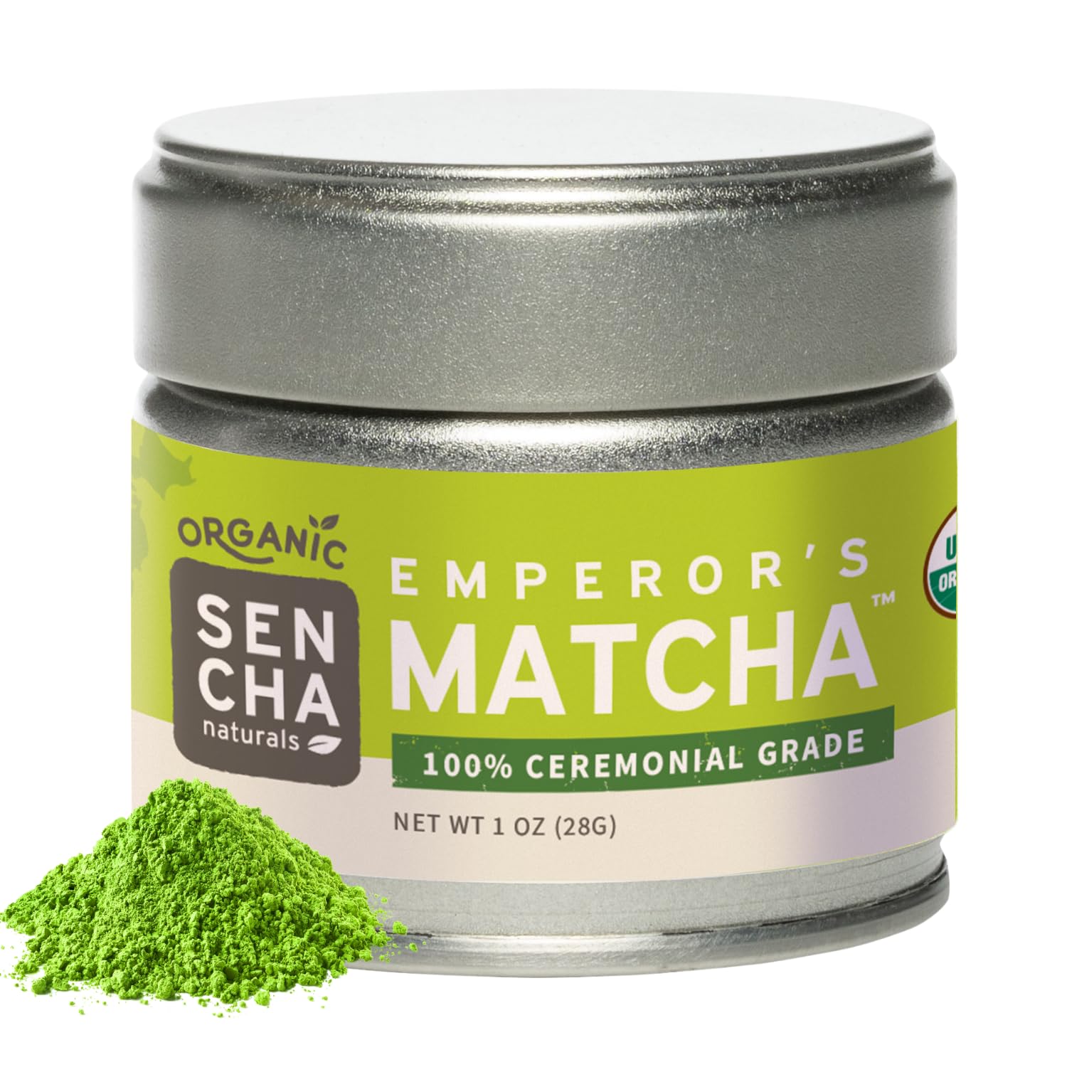 SEN CHA Naturals Organic Matcha Green Tea Powder, Ceremonial Grade, First Harvest Organic Matcha, 1oz Tin (1 Pack)