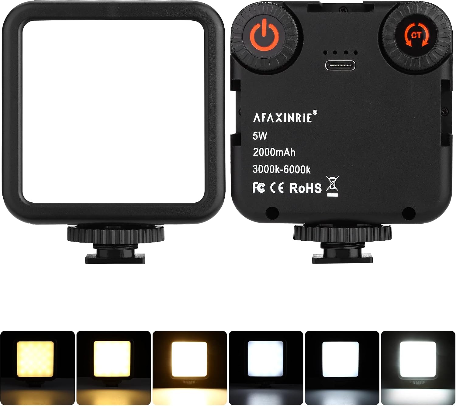 Camera Light, Portable Light for Photography, Video Conference Lighting, VL 49C 2000mAh LED Video Light, 3000K-6000K Bi-Color Temp Adjustable, Fill Lamp for Bright Photo and Video, etc.