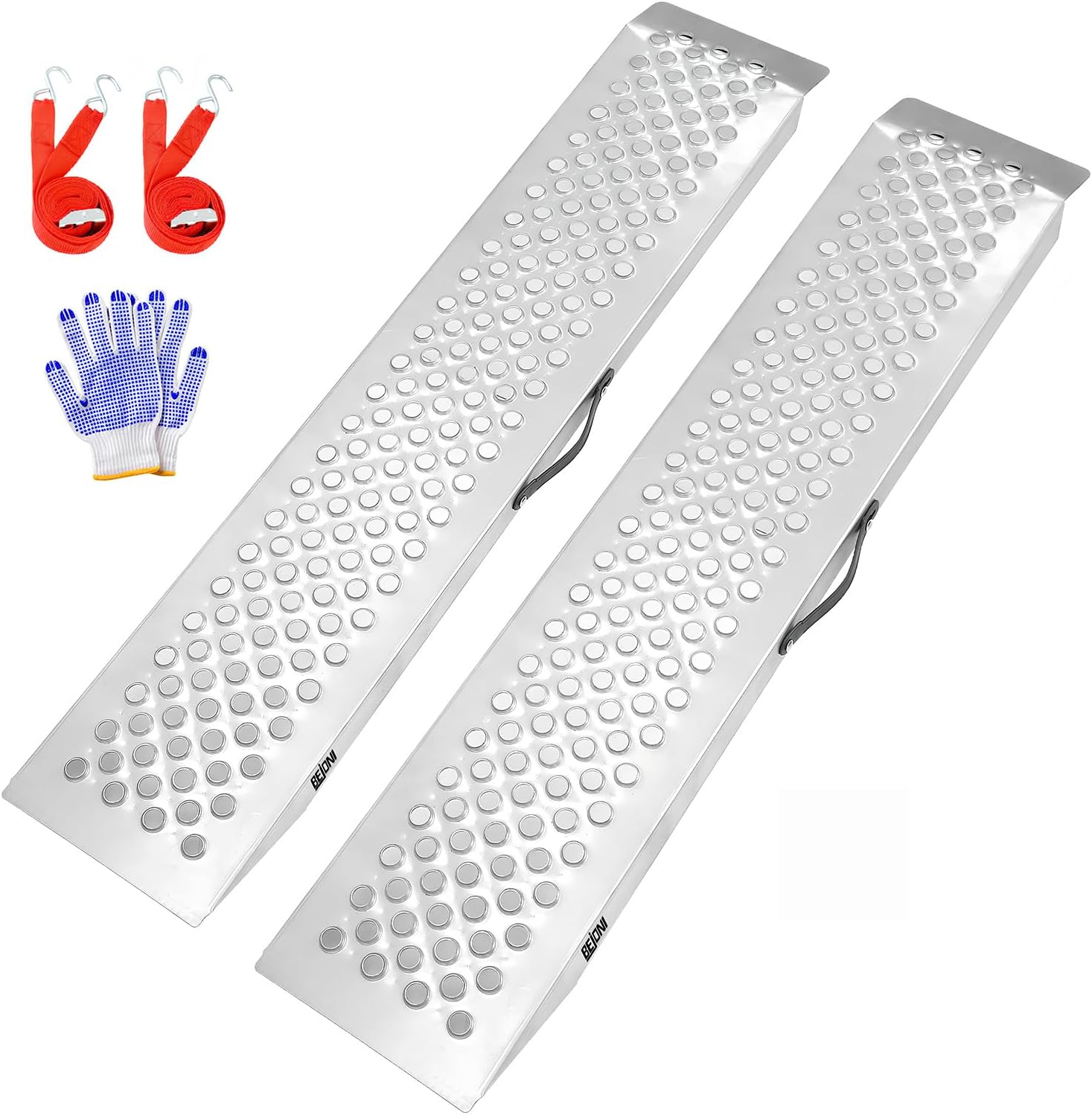 BEJONI 47" Shed Ramp, Ramps for Lawn Mower, 1300 Lbs Capacity per Pair, Anti-Slip Steel Loading Ramps for Motorcycle, Shed ramp for Riding Mower, Snow Blower, ATV, Golf Cart, Pack of 2