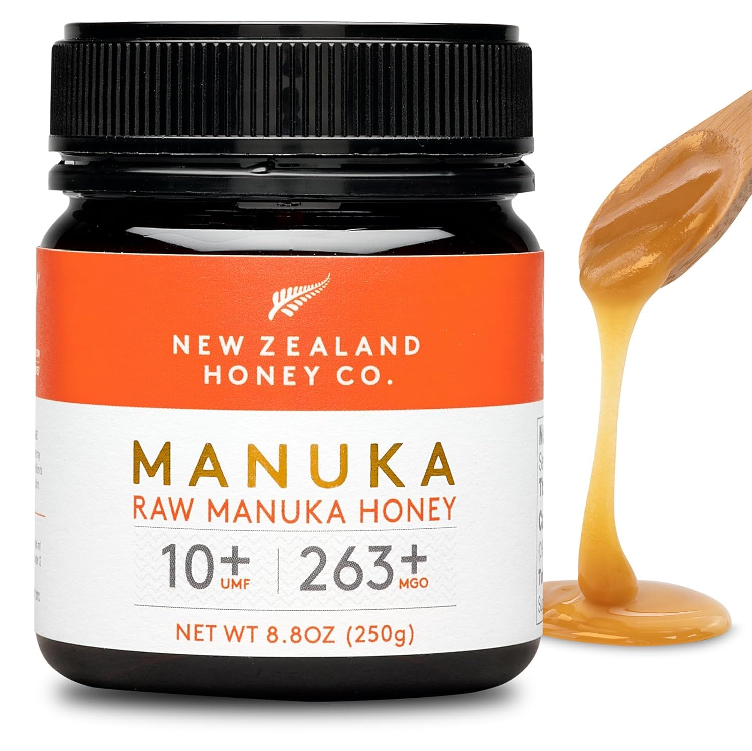 New Zealand Honey Co. Raw Manuka Honey UMF 10+ | MGO 263+, 8.8oz / 250g | Organic Medical Grade Manuka Honey for Daily Wellness, Skin Care & Dogs