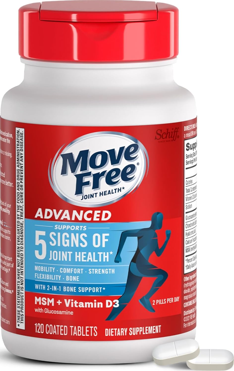 Move Free Advanced Glucosamine Chondroitin MSM + Vitamin D3-120 ct