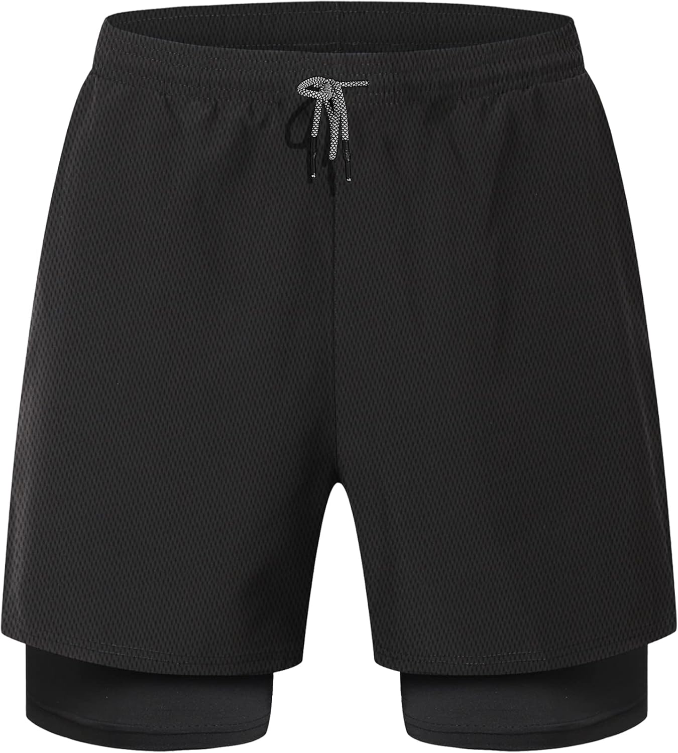 HOPLYNN Men Running Shorts Men's Shorts Workout with Phone Pocket 2 in 1 Gym Training Shorts Quick Drying