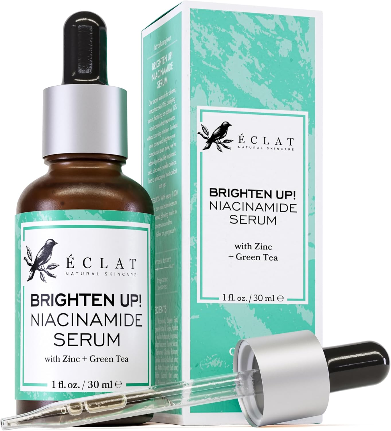 Eclat Skincare Clarifying Niacinamide Serum - 12% Niacinamide with Zinc PCA & Hyaluronic Acid - Hydrating & Soothing Formula - Facial Serum for Minimising Pores and Improving Skin Texture 30 ml