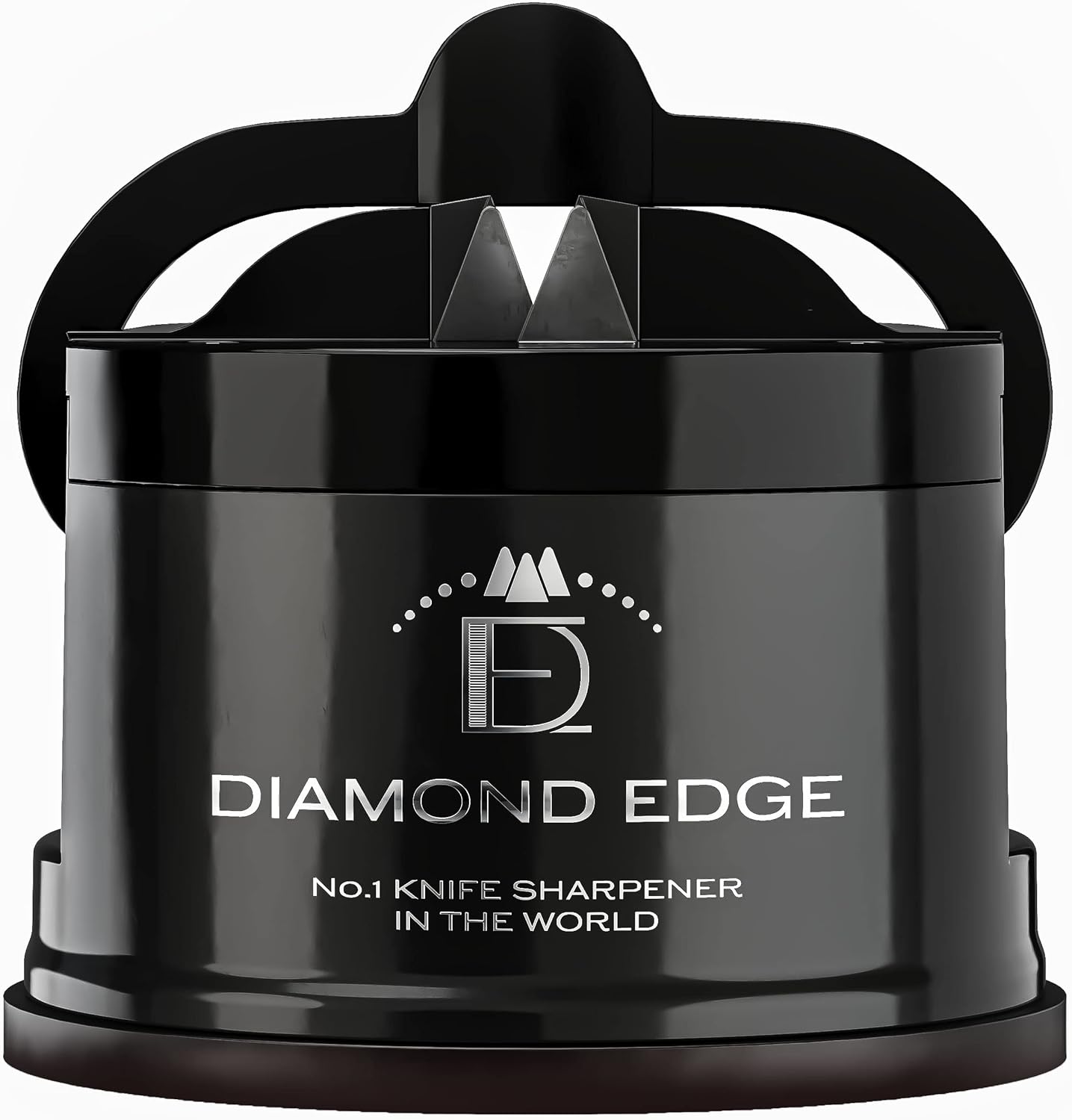 Diamond Edge No.1 Knife Sharpener – Safe & Compact Manual Knife Sharpener for Any Knife - Knives Sharpener Suitable for Serrated & Outdoor Blades – Professional Quality, Black