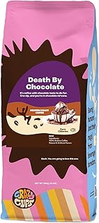 Crazy Cups Flavored Ground Chocolate Coffee, Death By Chocolate Coffee in 10 oz Bag, For Brewing Flavored Hot or Iced Coffee