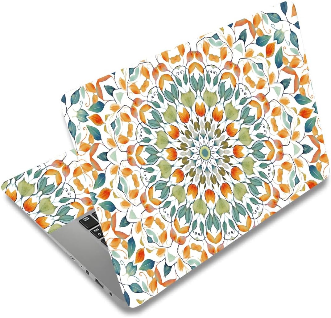 SUPERDANT Mandala Laptop Skin Colourful Flower Laptop Sticker PVC Computer Stickers Dustproof Waterproof Art Decal Protector 12" 13" 13.3" 14" 15" 15.4" 15.6" Notebook Art Decal Protector