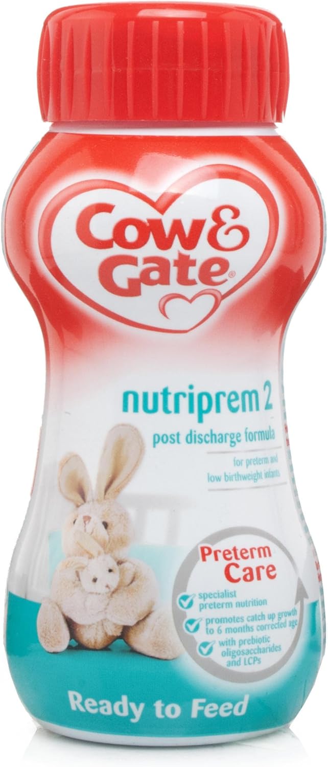 Cow and Gate Nutriprem 2, Ready to Use Baby Milk, 200ml, Pack of 12