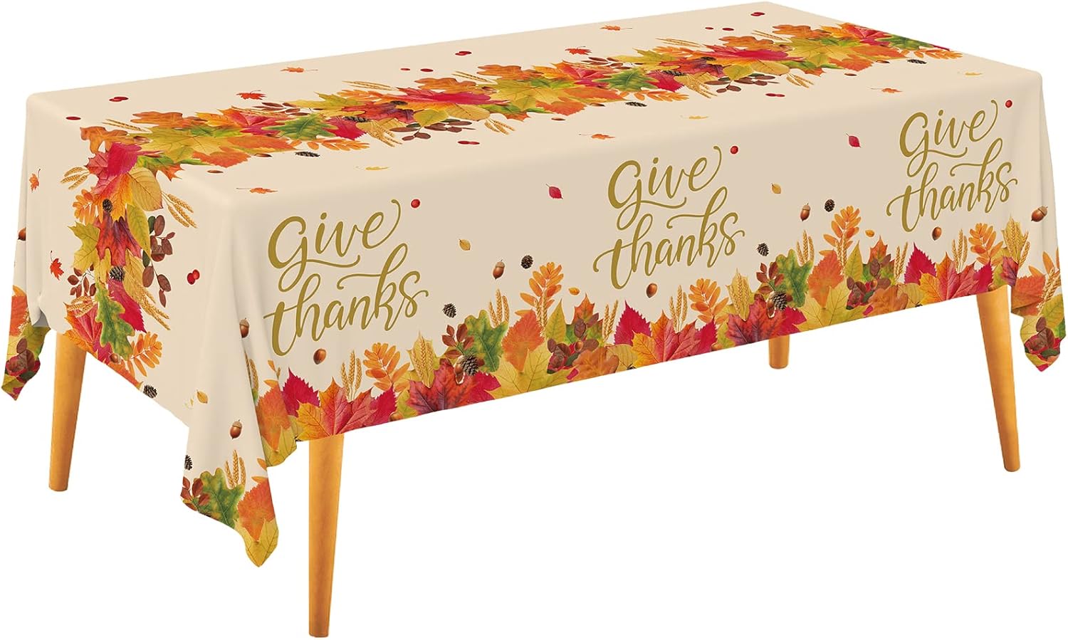 Gatherfun Fall Thanksgiving Decorations, Disposable Tablecloth, Plastic Table Cover for Autumn Party Decorations and Thanksgiving Party Decorations, 3 Pack, 54”x108”