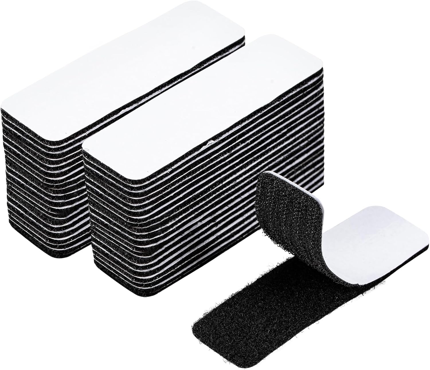 40 Pack Hook and Loop Tape Heavy Duty 1x4 Inch Double Sided Strips Strong Tape Self Adhesive Reusable Hook Loop Mounting Tape for Walls Doors Tables