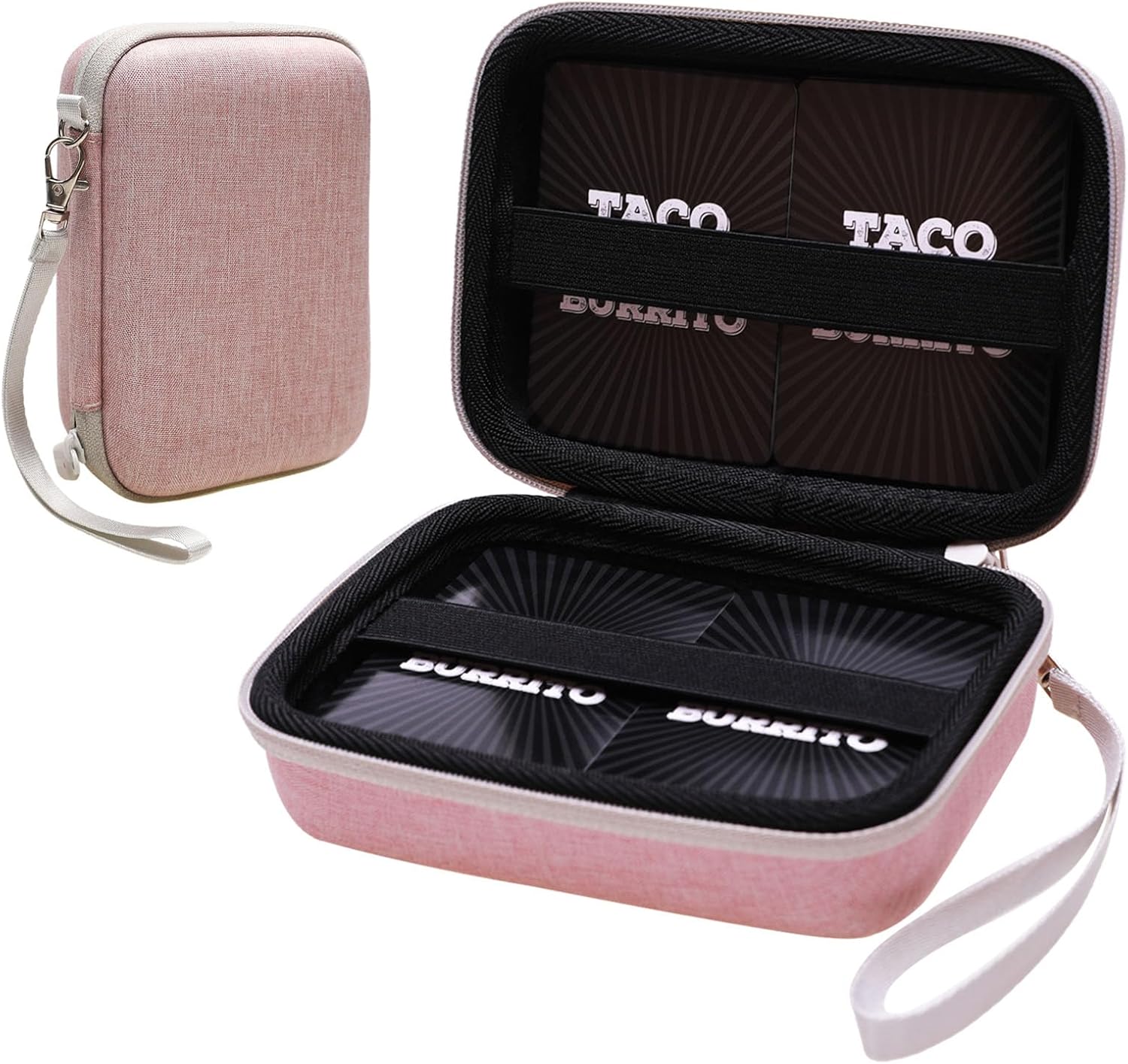 L LTGEM 300+ Card Game Case Compatible with Pokemon/UNO/Piles/Phase 10/Exploding Kittens/Five Crowns/Flip 7/SKYJO/Slingz/Survivor/Go Fish/Dutch Blitz/Monopoly Deal and Playing Card, Pink(Case Only)