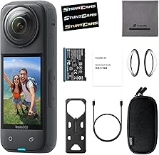 Insta360 X4 - Waterproof 8K 360 Action Helmet Camera, 4K Wide-Angle Video, Invisible Selfie Stick Effect, Removable Lens Guards, 135 Min Battery Life, Sports, Content, Travel, Outdoor Creator