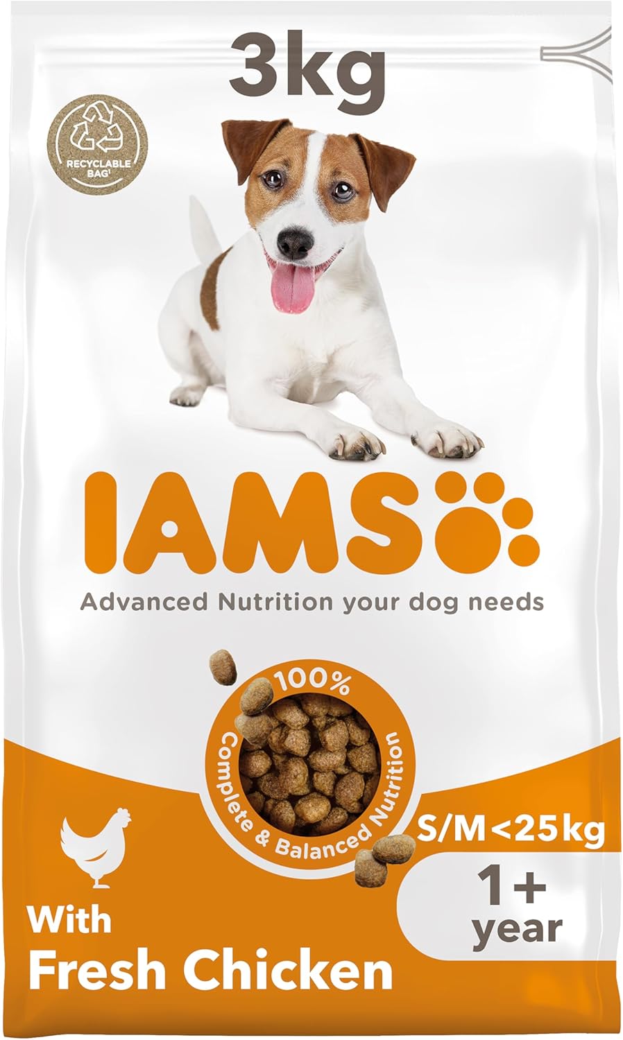 IAMS Adult Small Medium Dry Dog Food Chicken 3kg