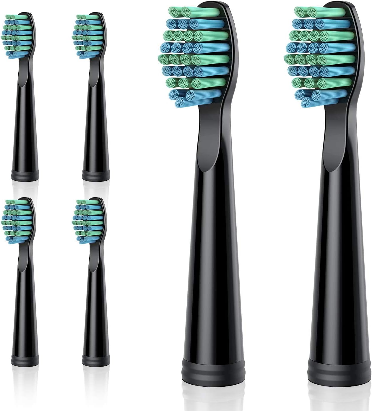 6 Replacement Brush Heads, Complete Care Replacement Tooth Brush Heads, Electric Toothbrush Replacement Heads, EasyClean, Gum Health- Fit (Pack of 6), Black