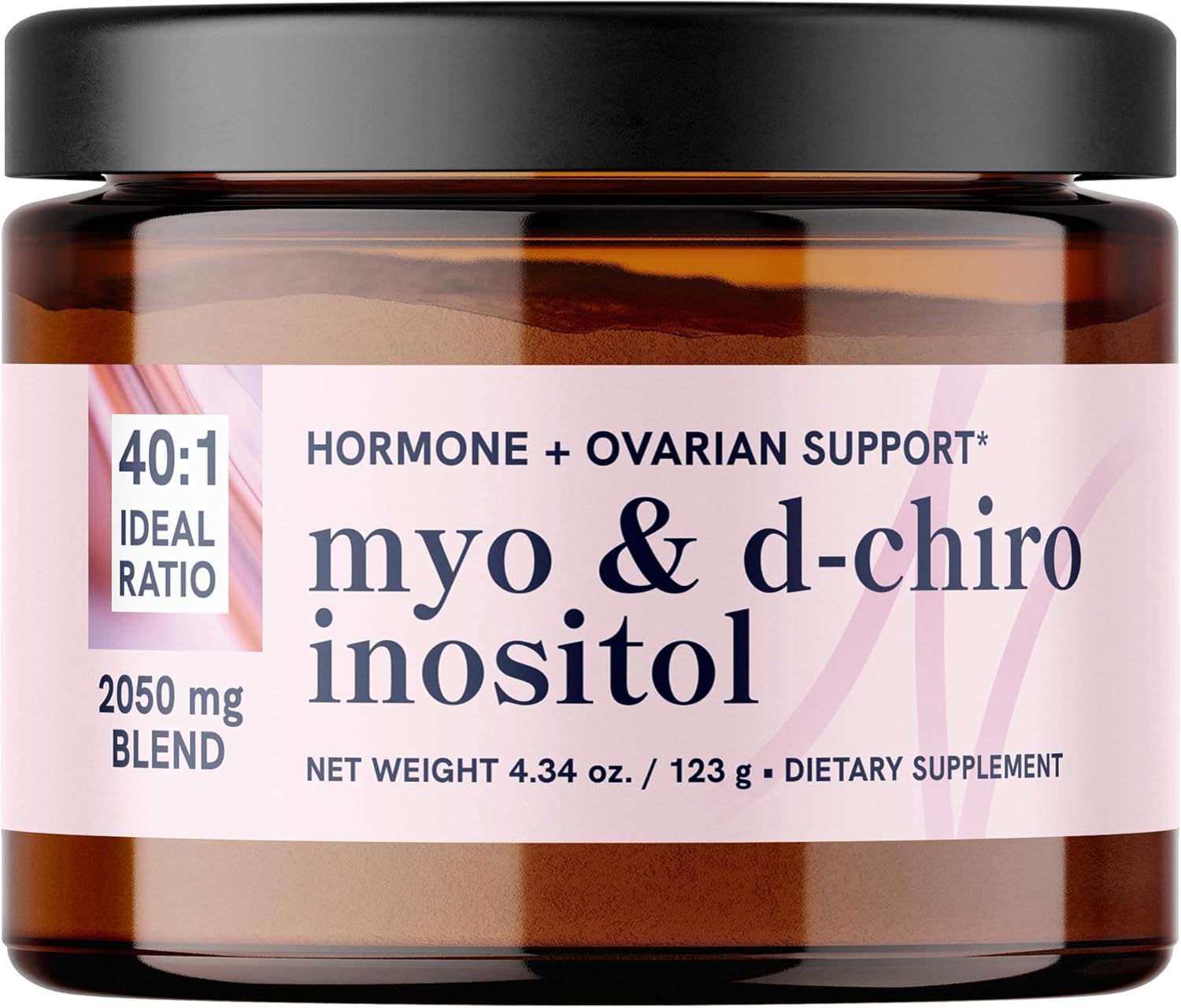 Myo-Inositol & D-Chiro Inositol Powder | Hormone Balance for Women | Ideal 40:1 Ratio | Myo 2000mg, D Chiro 50mg | Regulate Menstrual Cycle and Support Ovarian Health | 60 Servings, 4.34 oz.