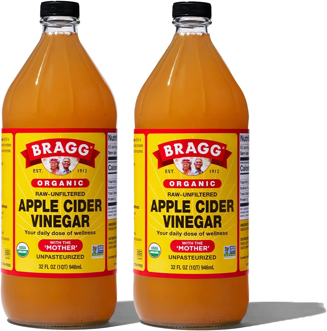 Braggs Organic Apple Cider Vinegar, 946ml (Pack of 2