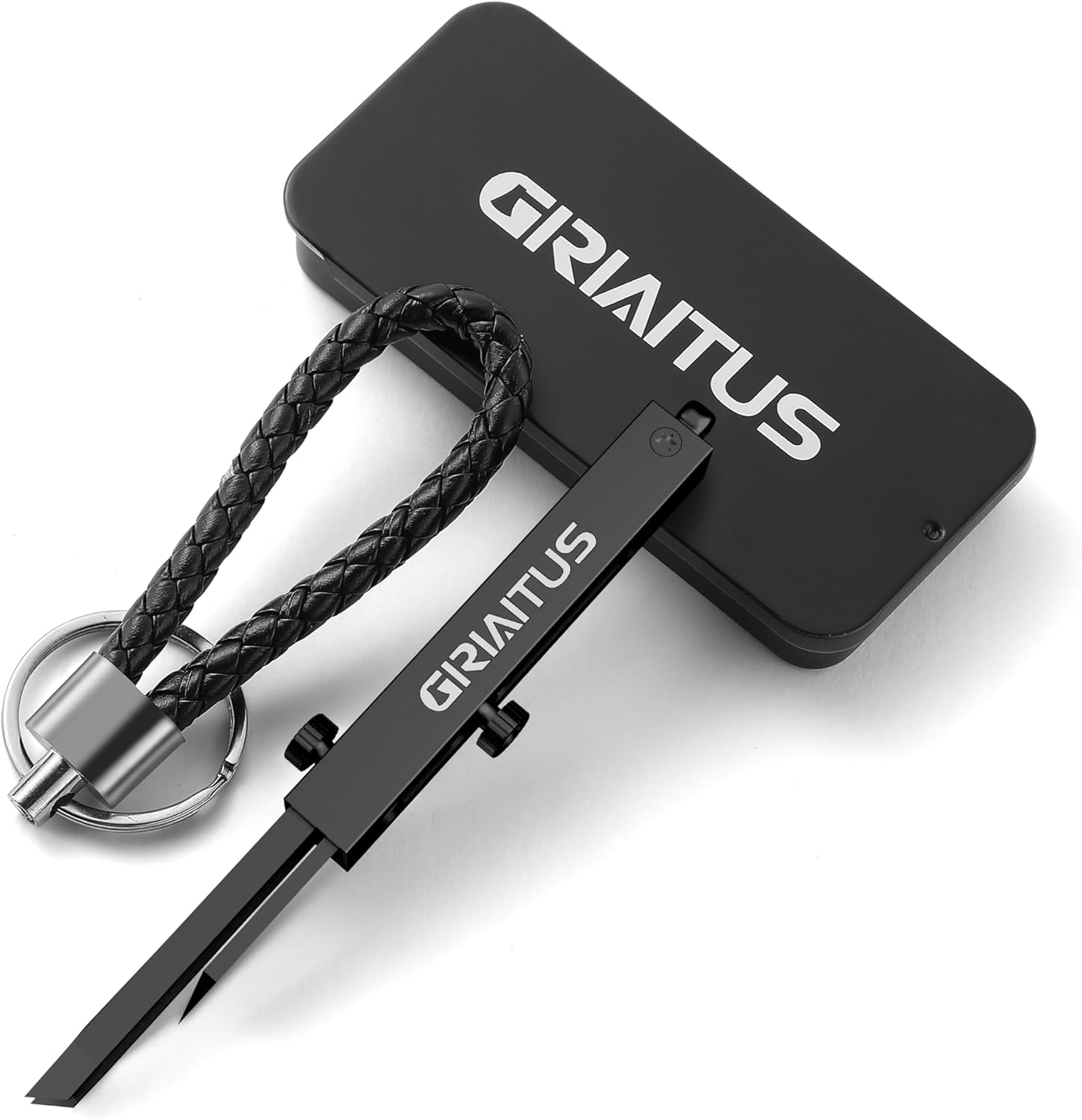 2 in1 EDC Tweezers Pocket Multitool with Keychain Gifts for Men Women Cool Pocket Gadgets for Craft, Jewelry, Office Christmas Gifts(Black)